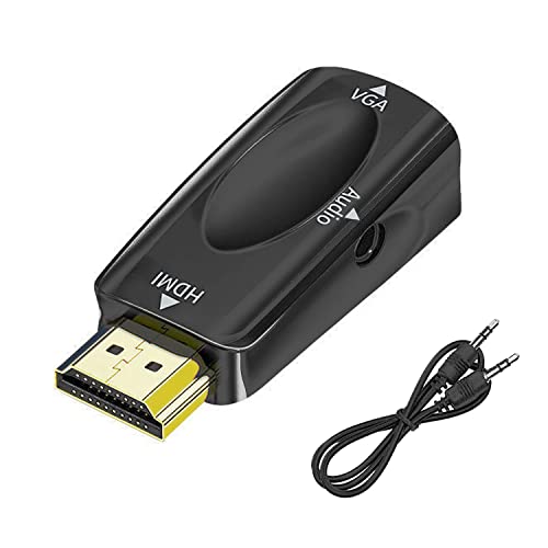 Beigemo HDMI to VGA audio 変換アダプタ 1080P対応 【最大24ヶ月保証 / 相性保証付】金メッキ HDMI DSUB 変換 HDMI オス to VGAメス PC DVD HDTV対応