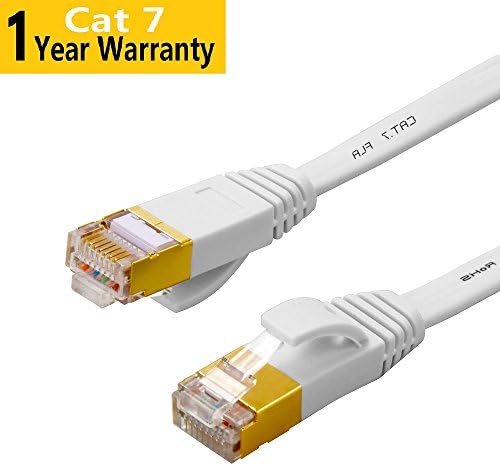 Cat 7 Ethernet Cable 6 ft- Internet Cable High Speed - Cat7 Ethernet Cord RJ45 Connectors -Network Cable Patch Cord Gold Plated Snagless (6 ft/2m)