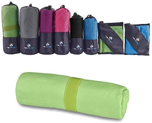MountFlow Microfiber Travel Towel, Quick Dry Gym Towels for Yoga Outdoor Camping Beach Fitness Sports and Pool, Lightweight and Compact for Body and Hair