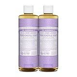 Dr. Bronner's - Pure-Castile Liquid Soap (Lavender, 16 ounce, 2-Pack) - Made with Organic Oils, 18-in-1 Uses: Face, Body, Hair, Laundry, Pets and Dishes, Concentrated, Vegan, Non-GMO