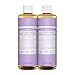 Dr. Bronner's - Pure-Castile Liquid Soap (Lavender, 16 ounce, 2-Pack) - Made with Organic Oils, 18-in-1 Uses: Face, Body, Hair, Laundry, Pets and Dishes, Concentrated, Vegan, Non-GMO