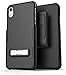 Encased iPhone XR Belt Clip Case with Kickstand (2018) Slimline Series w/Swivel Holster (Black)