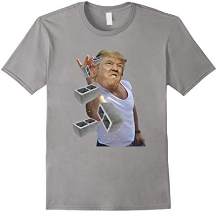 Men's Salt Bae Trump Mexico Wall T-Shirt 2XL Slate