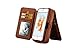 iPhone5/5S / iPhone SE Case,Aroko Premium Zipper Wallet Leather Detachable Magnetic i5s Case Purse Clutch with Black Flip Credit Card Holder Cover for iPhone 5/5S iPhone SE (iphone5/5S/Se , Brown)