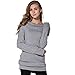 Merryfun Women's Spring Off-Shoulder Pullover Sweater Bottoming Shirt, Grey M