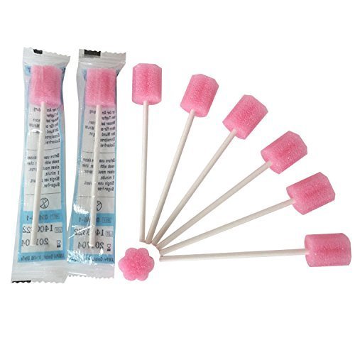 US STOCK 100Pcs Disposable Sponge Swab for Oral Clinic Cleaning Use Pink From EAST DENTAL