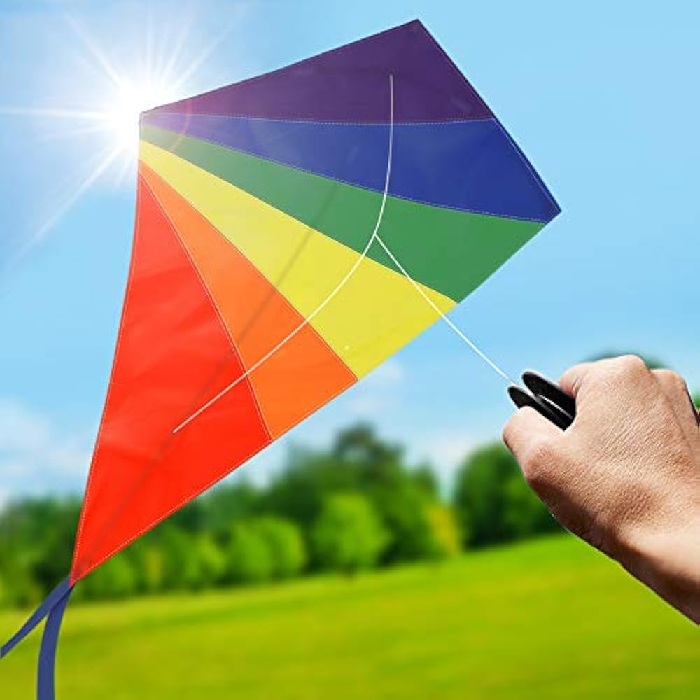 Diamond Kite For Toddlers, Kids, And Adults, Large 47 Inch Rainbow