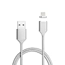Netdot 2nd Generation Magnetic USB Charger Cable Adapter for iPhone 5, 5c, 5s, SE, 6, 6 Plus, 6s, 6s Plus, 7, 7 Plus (silver)