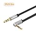 CableCreation Aux Cable, [2-Pack 3 Feet ] Flat 3.5mm Right Angle Male to Male Stereo Audio Jack Cable Compatible with Car Stereos, iPod, iPhone, PS4 Headset, Xbox One, Black