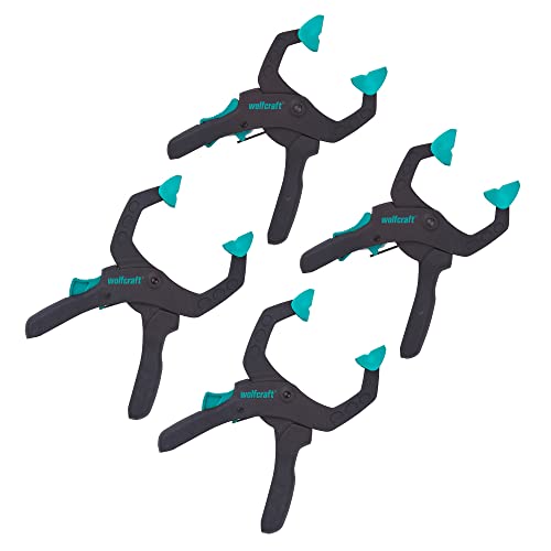 wolfcraft 4-Piece FZR Ratchet Clamp Set for Strong Clamping - 40 & 60 mm