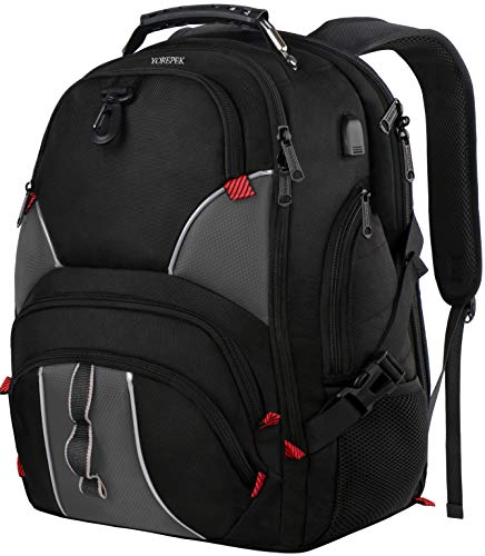 17 Inch Laptop Backpack,Extra Large Travel Backpacks for Men,TSA Friendly Business Computer Backpack with USB Charging Port,50L Large Capacity College School Bookbag with Luggage Sleeve ,Black (Best Laptops For Graduate Students)