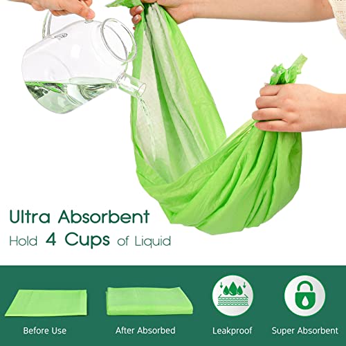 CROCI ECO GREEN DOG PADS 22X23IN PUPPY PADS, PLANT-BASED PEE PADS FOR DOGS ABSORBS UP TO 4 CUPS OF LIQUID, 5-LAYER LEAK-PROOF & QUICK DRYING DOG TRAINING PADS, DISPOSABLE (50 COUNTS)