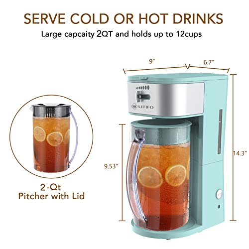 LITIFO Iced Tea Maker and Iced Coffee Maker Brewing System with 2quart