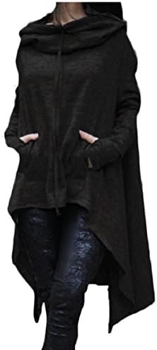 ouxiuli Women Long Pullover Hoddie Long Sleeve Hooded Sweatshirts Sweater Top Jacket