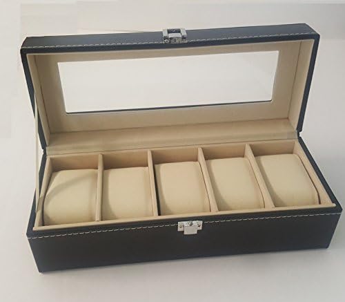 Virtual Outlet Vintage Style Watch / Jewelry Display Storage Box Case Lock Screen Cover (5 Grid)