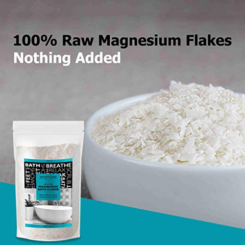 RAW Magnesium Flakes Bath Salt 3 LB Resealable Pack Muscle Relaxing