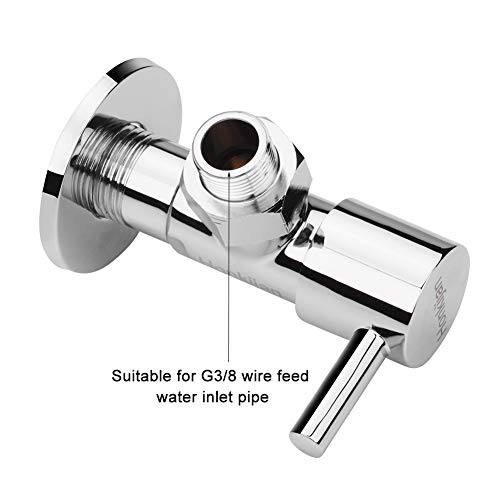 Honkijan 1/4 Turn Angle Valve Environmental Protection Copper Thickening G1/2 Turn G3/8 Chrome Angle Stop Valve Home Improvement