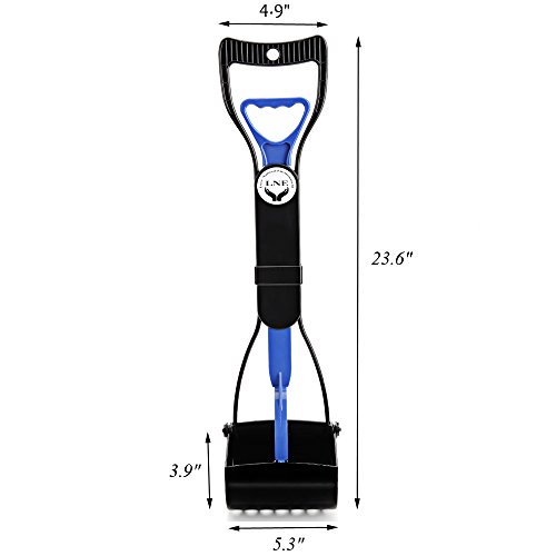 LNE Long Handle Portable Pooper Scooper for Dog Cat Jaw Claw Rake
