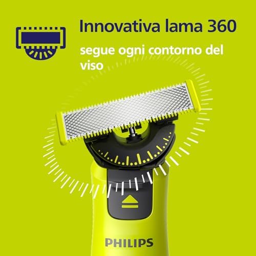 Genuine OneBlade 360 Lame di ricambio, per rasoio e tagliacapelli elettrici OneBlade, confezione 4, modello QP440/50