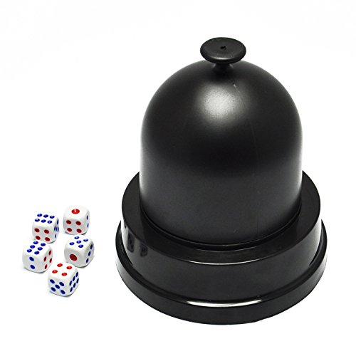 Gikfun Automatic Lucky Dice Roller Cup Set with 5 Dices for Christmas Party Games EK1883