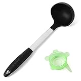Bizanzzio Stainless Steel & Silicone Ladle In Black Soup Server