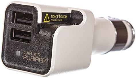 Car Charger,The Most Healthy Car Air Purifier Ionizer, 10W with 2- USB Ports for Rapid Charge for iPhones, iPads, Samsung Galaxy, and More. (White and Black)
