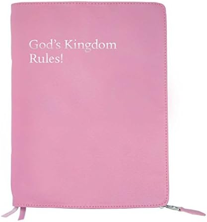 Leatherette cover for 'God's Kingdom Rules' Congregation Bible study - with zipper - Blossom Pink Le
