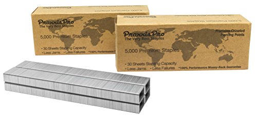 PraxxisPro Powerhouse Premium Staples, 26/6, 10,000 Full-Strip Chisel Pointed Staples, 2 to 45 Sheets, for Powerhouse Electric Stapler and All Standard Staplers - for Office and Home Use