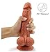 Realistic Dildo with 360° Rotation 8 Powerful Vibrations, PALOQUETH Vibrating Dildo for Women with 30ft Remote Control,7.8 Inch Ø 1.4 Strong Suction Cup,IPX 7 Waterproof