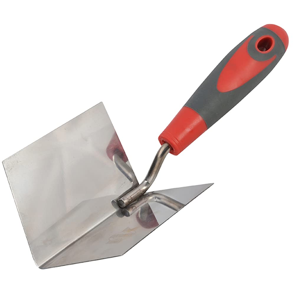 Faithfull SGTCINTSS Soft-Grip Corner Trowel Stainless Steel 4 x 3 x 3 Internal