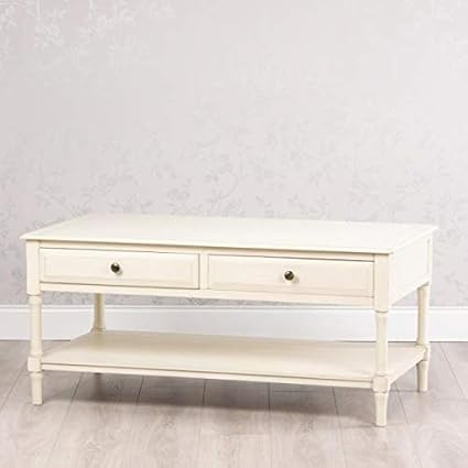 Downton Interiors Antique Style Cream Ivory Coffee Table With