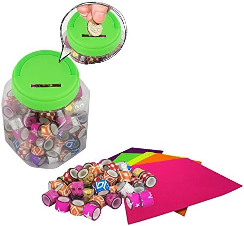 SLE Combo of A4 Paper Sparkling Glitter Tape Rolls sheet for Art and Craft