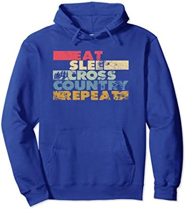 Unisex Vintage Cross Country Running Hoodie Medium Royal Blue