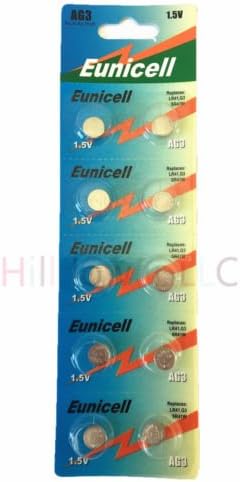 Hillflower 20 pcs AG3 LR41 SR736 G3 392A 384 Card 0% Mercury 0% Hg 1.5V Alkaline Battery