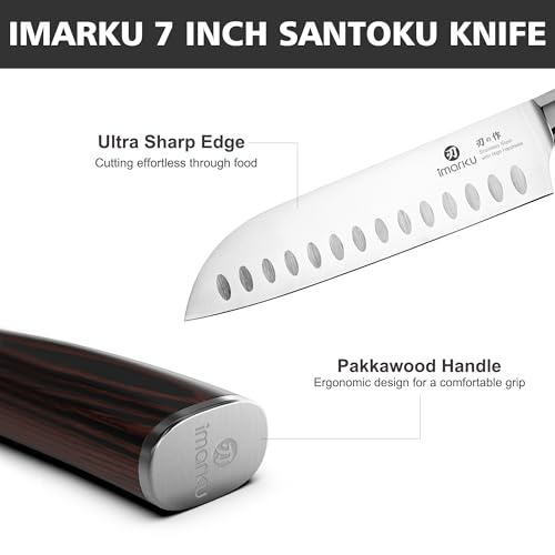imarku Chef Knife 7 Inch Kitchen Knife Ultra Sharp Santoku Knife - High Carbon Japanese Chefs Knife, Kitchen Gadgets 2025, Apartment Essentials, Birthday Gifts for Him Her, Best Gifts for Women Men