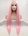 SeraphicWig Pink Lace Front Wigs Middle Part Long Straight Synthetic Wig Glueless for Women Heat Resistant Fiber Hair Half Hand Made 24 inches
