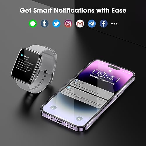 EURANS Smart Watch 44mm, AMOLED Fitness Watch with Heart Rate