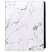 Z PLINRISE Luxury Marble Portfolio File Folder Document Resume Organizer,Padfolio File Holder Folders Letter Size,Standard 3 Ring Binder with Clipboard (Marble White)