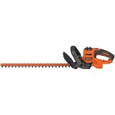 BLACK+DECKER 22" Electric Hedge Trimmer, Lightweight 4.0 Amp Corded Dual Action Shrub Trimmer, Full Wraparound Handle, High Output Low Vibration (BEHT350FF)