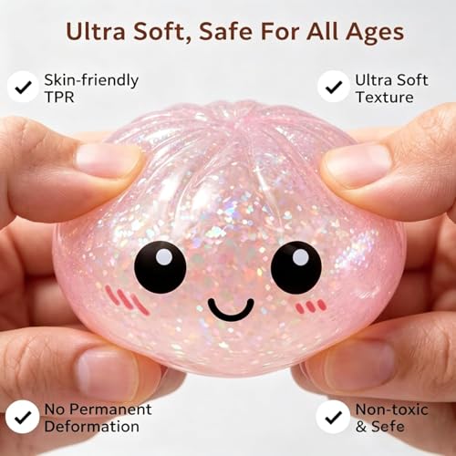 SLEEPHEAD® Glitter Dumpling Squishies Mystery Box Squeeze Toy, Squishy Dumpling Fidget Toys for Adults, Stress Relief Sensory Toy