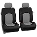 FH Group PU006GRAY115 Universal Fit Full Set Leather Gray Automotive Seat Covers fits most Cars, SUVs, and Trucks (Airbag Safe and Split Bench Ready)