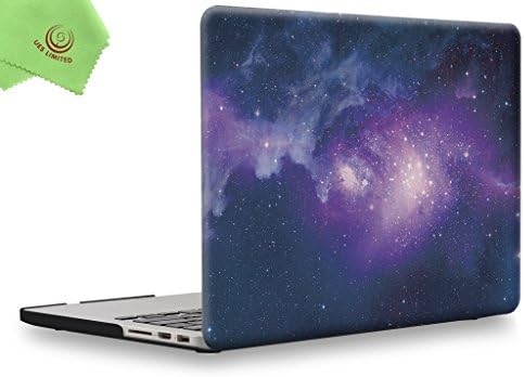 UESWILL Retina 15-inch Galaxy Pattern Hard Case Cover for MacBook Pro 15" with Retina Display (NO Touch Bar,NO CD-ROM) (Model:A1398) + Microfibre Cleaning Cloth,Nebula/Purple
