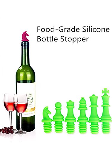Click Here to See More Images Wine Preserver Wine Saver Keep Fresh Pump Silicone Bottle Stopper Bottle Caps Wine Cork Bottle Sealer Lid Cover for Wine Beverage Beer Wine Accessory Fine Furniture In Kitchen 6-Set of Chess