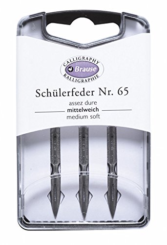 Brause 300065B - Writing nibs for pen/ nib holder - Box of 3 lEcoliere metal nibs - Made in Germany - Calligraphy - Creative Tools - Drawing/ Writing