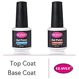 CLAVUZ Gel Nail Polish Base Coat and Top Coat Kit Set Soak Off UV LED Kit Set 8ml