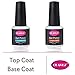 CLAVUZ Gel Nail Polish Base Coat and Top Coat Kit Set Soak Off UV LED Kit Set 8ml