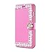 Elaco Women Iphone Case For iPhone 6/6s 4.7 inch /For iPhone 6 Plus 5.5inch/ iPhone 7 4.7inch/iPhone 7 Plus 5.5inch Wallet Card Magnetic Case Cover (Hot Pink, iPhone 6/6s 4.7inch)