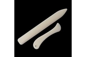 2PCS Bone Paper Creaser Scoring Board Tool for Making Card Bookbinding Paper Crafts Leather Crafts(White)