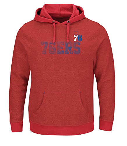 VF LSG Right Intentions Program NBA Men's Long Sleeve Pullover Hood, Large, Authentic Red Heather-Athletic Red-Deep Royal