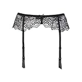 Varsbaby Women Sexy Lace Suspender Garter Belt For Thigh High Stockings (Black, L)